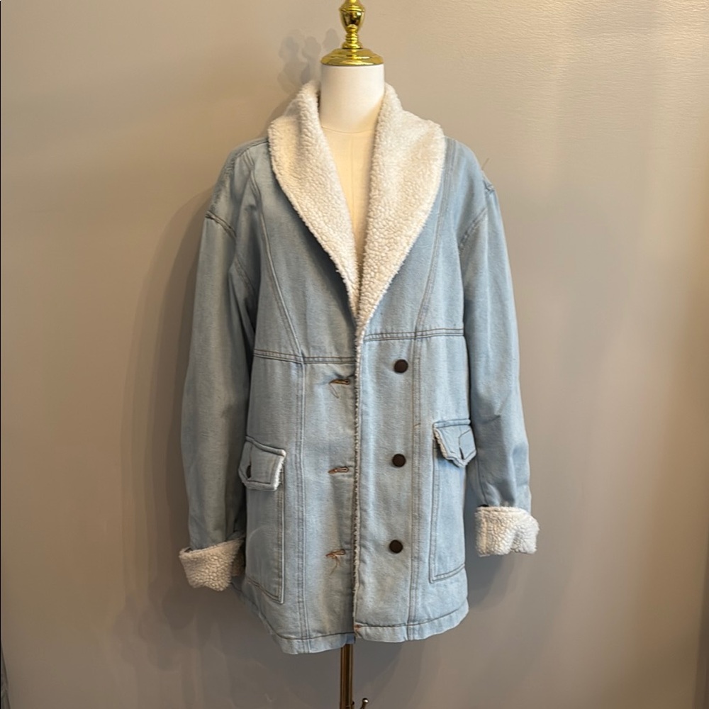 Cozy Sherpa-Lined Denim Jacket
